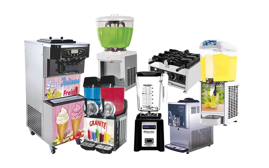 Machines à glace, à granité, blenders et distributeurs de boissons