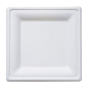 assiette bagasse carrée en fibre de canne