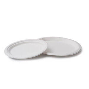 assiette ovale en fibre de bagasse