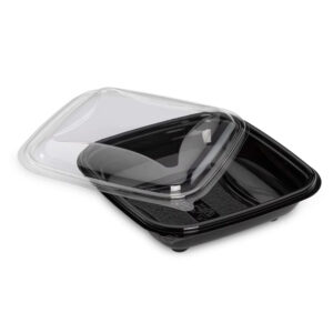boîte salade plastique noire crudipack couvercle transparent