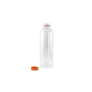 emb0114 bouteille plastique en rpet de 1 litre avec bouchon orange
