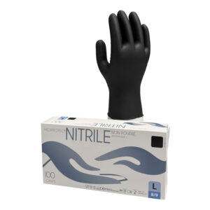 ent0018 gant nitrile noir non poudre boite de 100 gants