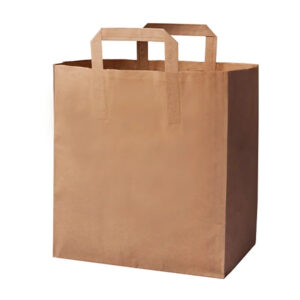 sac kraft brun à poignée plate